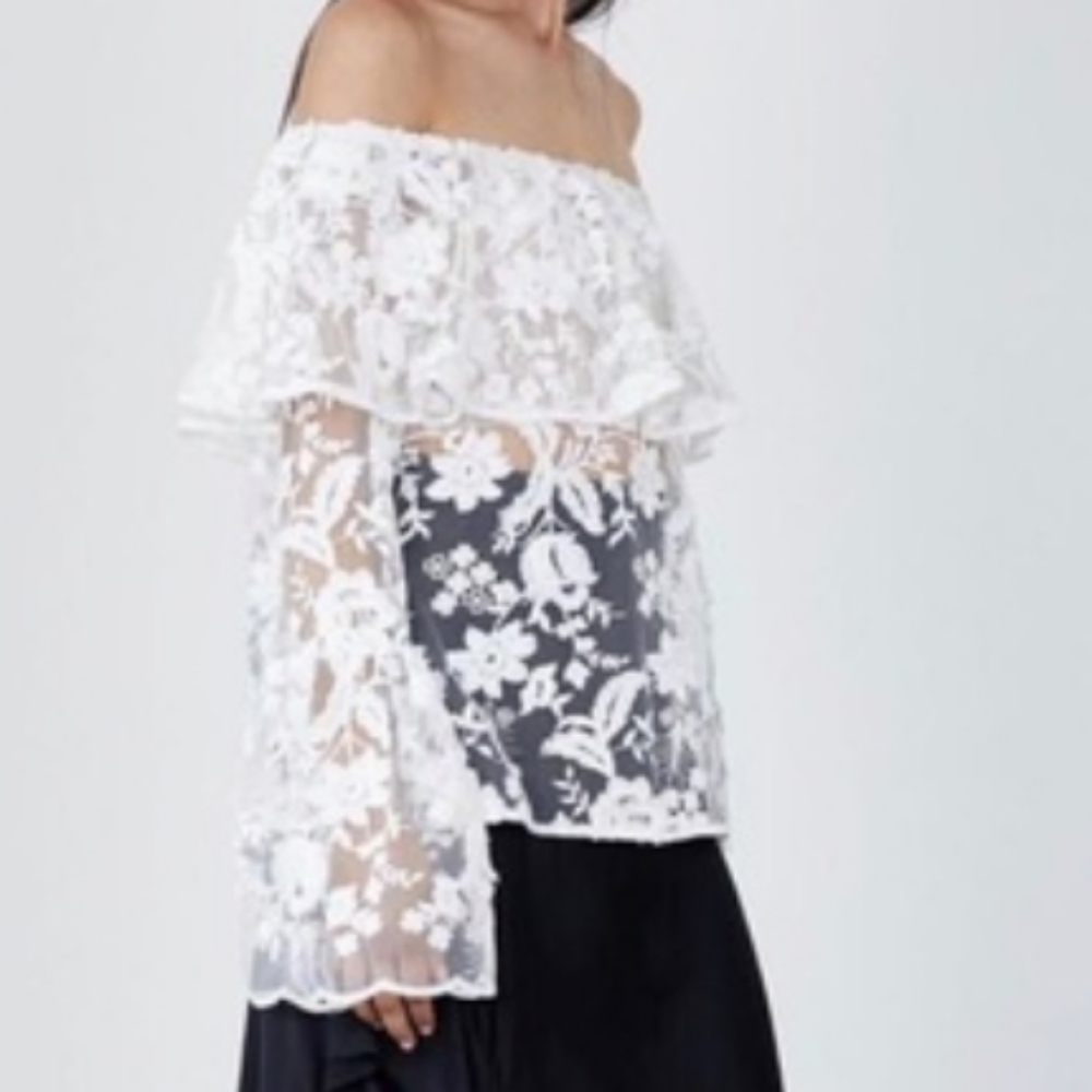 Lace Off Shoulder Top - Picture 2 of 7